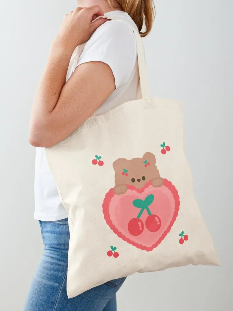 

Little Cherry Bear Tote Bag woman shopping bag shopper bag women tote men Shopper