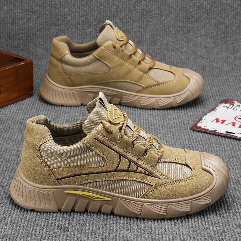 

Осенняя новая уличная рабочая одежда, повседневная мужская обувь с низким вырезом, модная повседневная мужская обувь с защитой труда