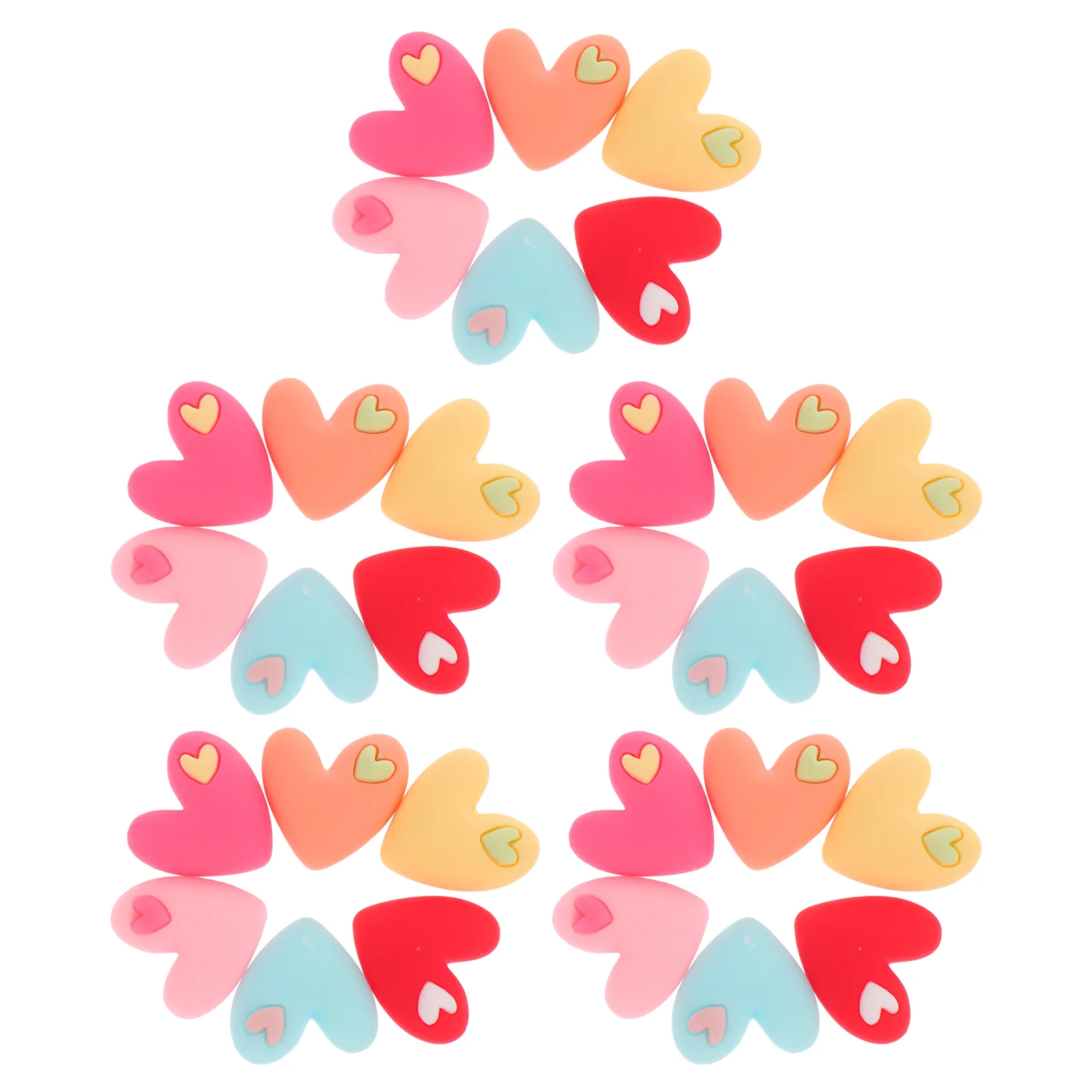 

30 Pcs Heart Shape Resin Accessories for DIY Headdress Craft Hairpin Making Charms Decorations Headwear Material