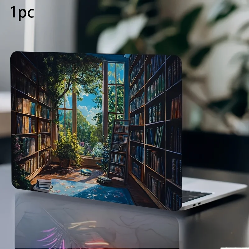 

Наклейка на ноутбук Literature Bookstore - водонепроницаемая и устойчивая к царапинам наклейка из ПВХ, изображение зеленых растений и вид из окна на солнечный свет