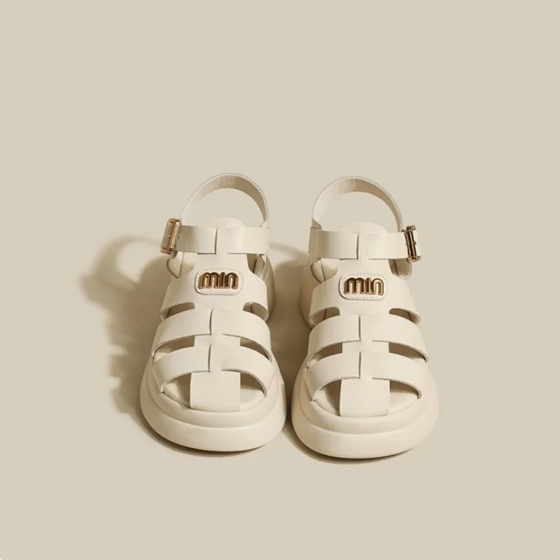 2025 New Summer Fashion, Comfortable and Casual Thick-soled Platform Platform Thick-soled British Style Casual Women's Shoes - view 5