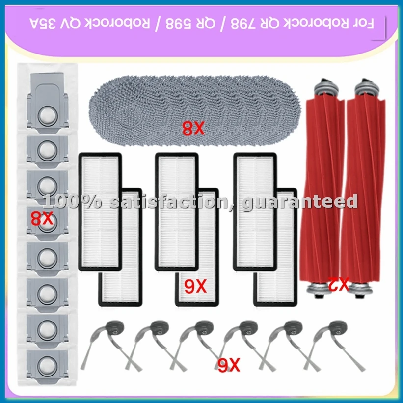 

For QR 798 / QR 598 / 35A Spare Parts Brush HEPA Filter Mop Cloth Dust Bag Efficient Cleaning Accessories-A09G
