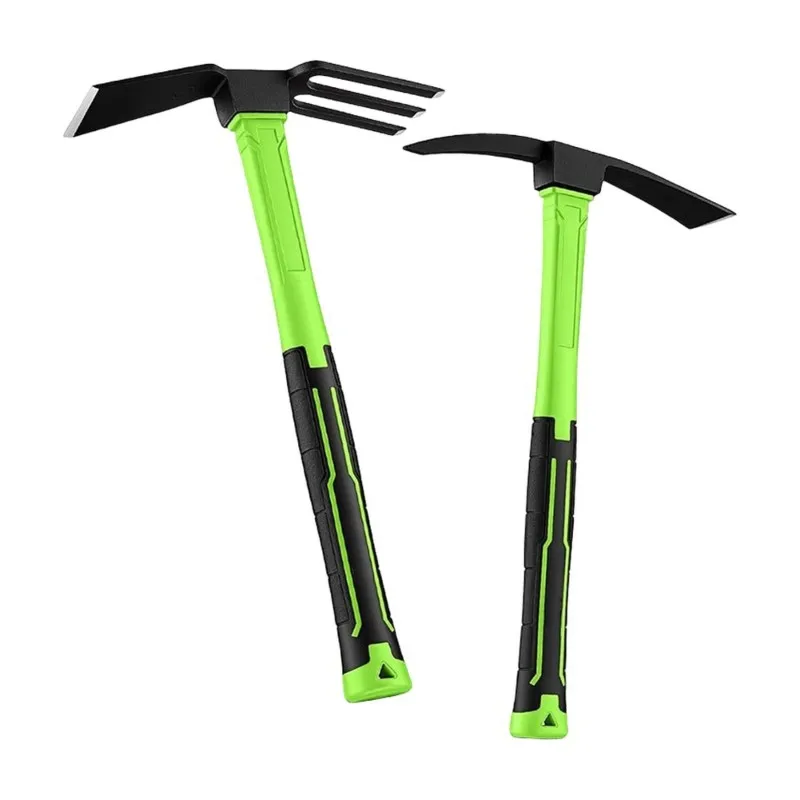 2-Piece Garden Hoe And Cultivator Hand Tool Set -Heavy Duty Hand Hoe, Rake & Pickaxe Digging Tools For Gardening