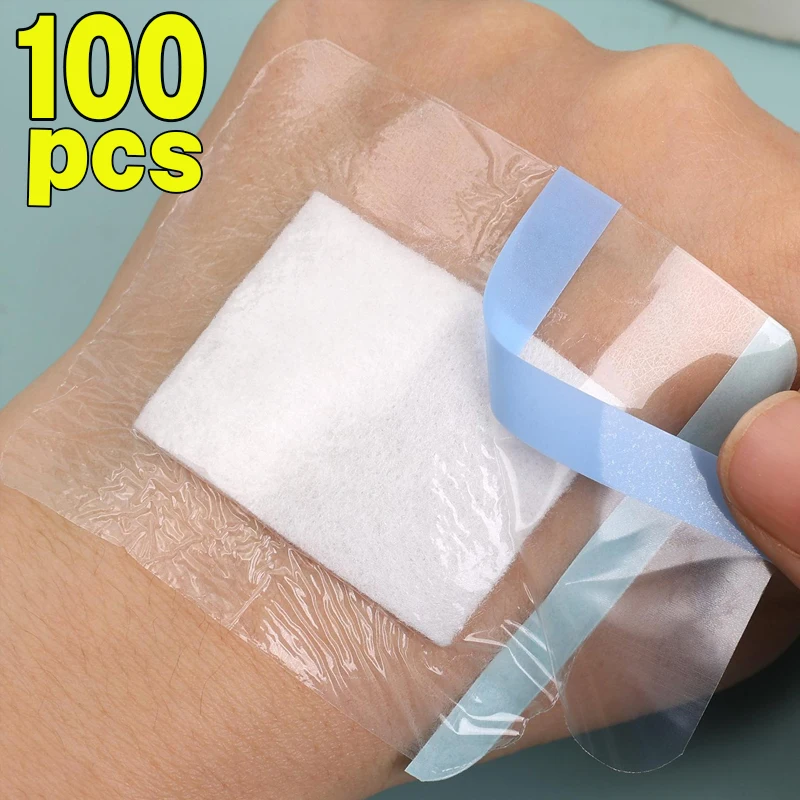 1/100Sheet Clear PU Wound Dressing Patch Transparent Self-Adhesive Bandages for Daily Adventures Bathing Swimming Outdoor Sports