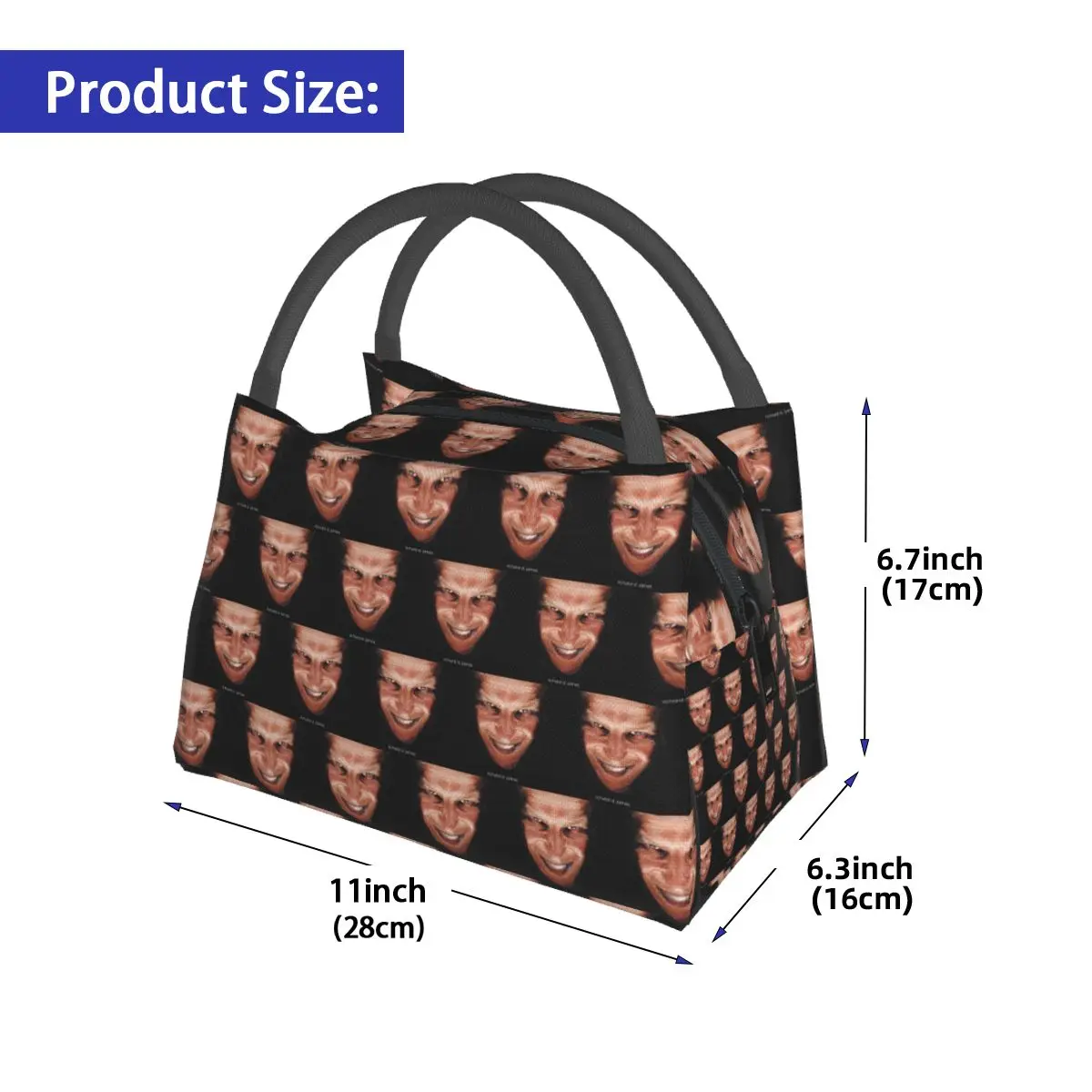 Aphex Twin Electronic Music Artist Producer Insulated Lunch Bag for Women Kids Leakproof Food Boxes Thermal Lunch Box Tote