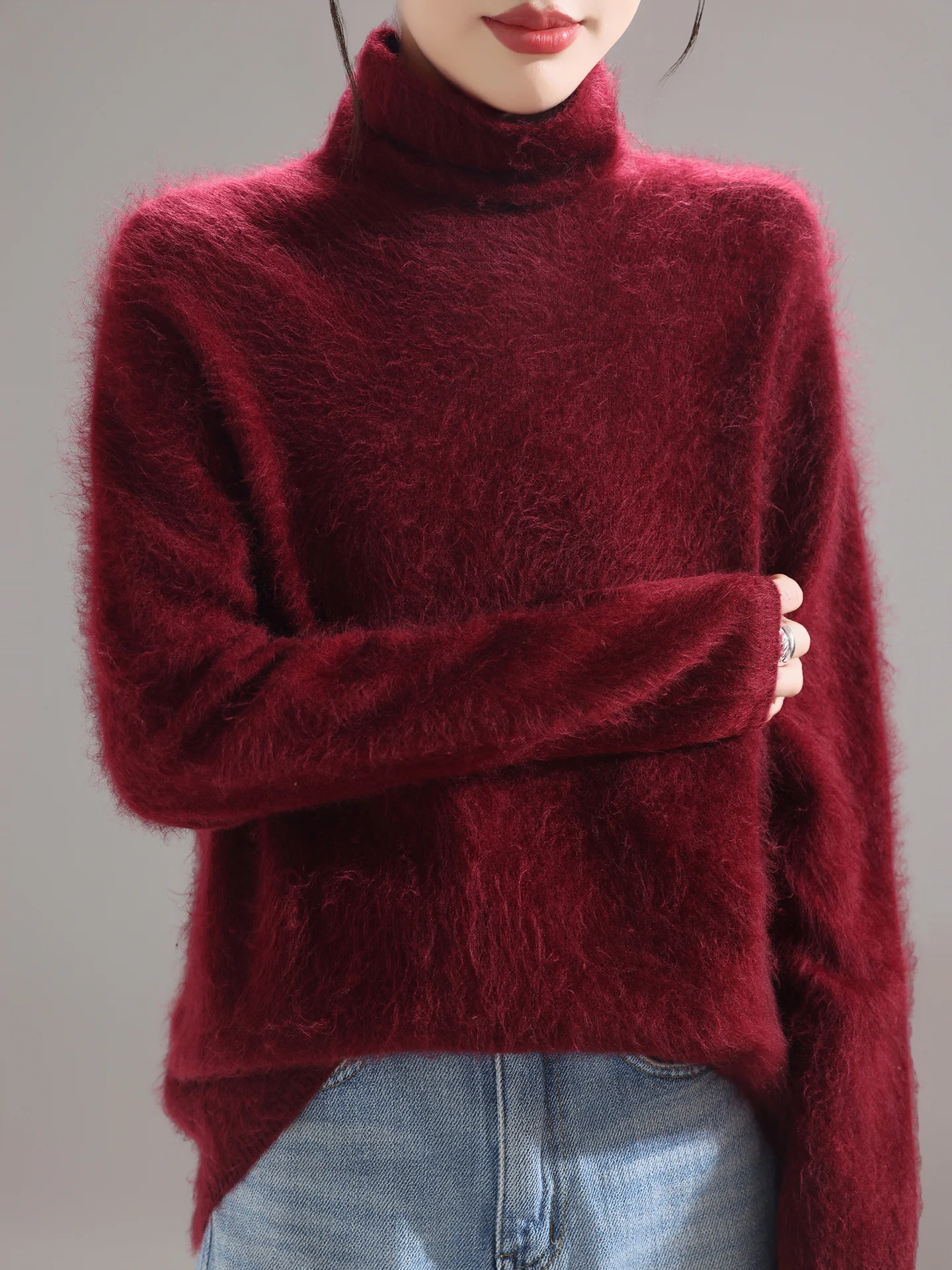 

Элегантный женский осенне-зимний свитер, новая мода, женский трикотаж из 100% мериносовой шерсти, толстый пуловер, женская одежда с длинными рукавами, топы