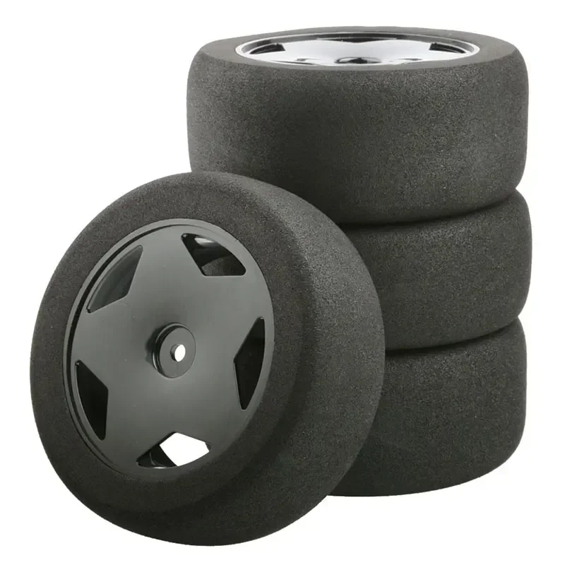 

4pcs Plastic Wheel sponge Tire Universal For 1/10 RC Car Short Course Truck HSP 15502 94107 94170 94155 94177