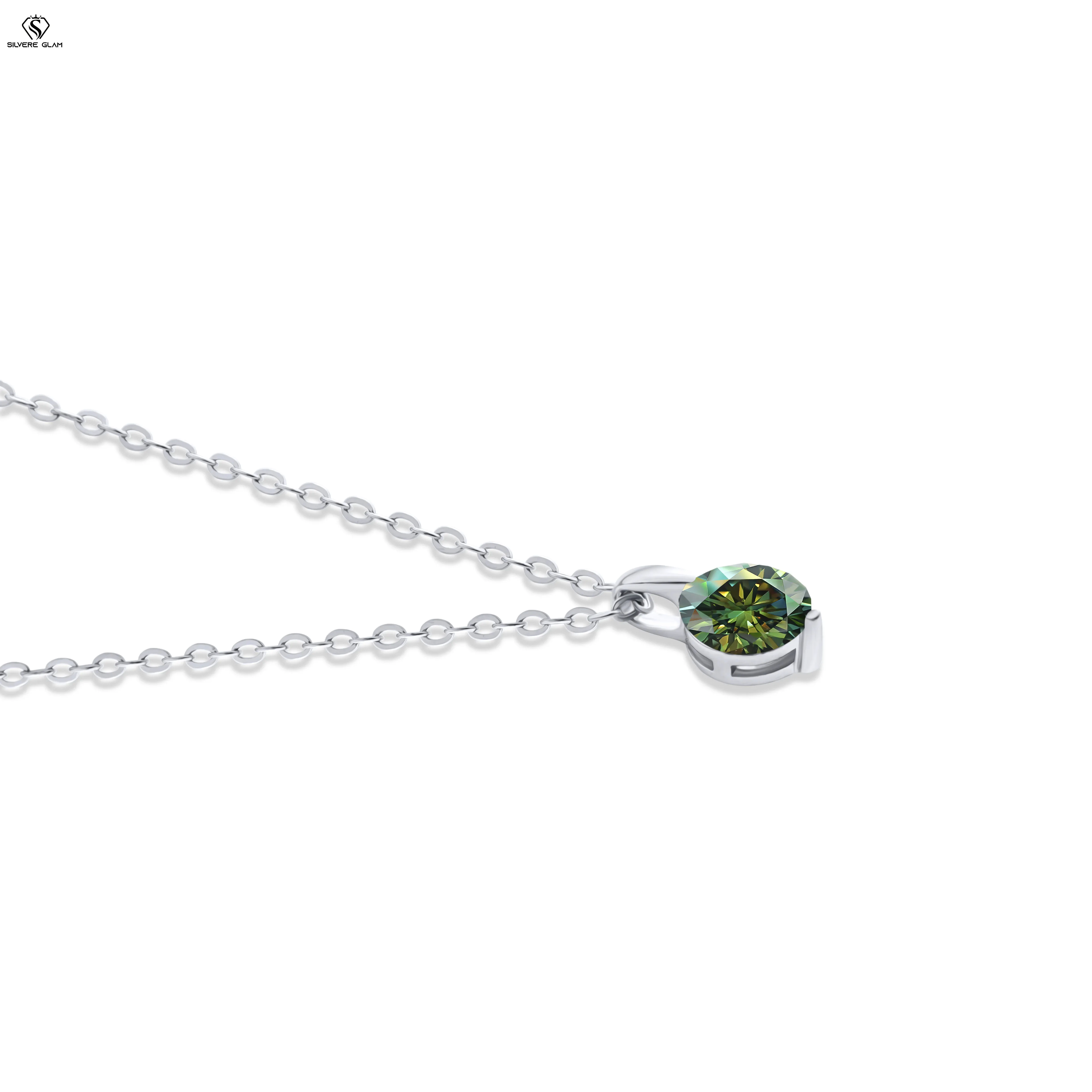 

Hot S925 Sterling Silver Necklace 1CT D Color Moissanite Round Women Necklace For Wedding Anniversary Party Everyday Accessory