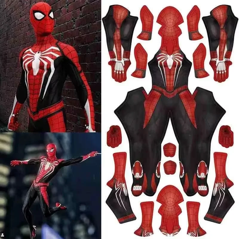 In Stock Cosplay Spiderman Black PS5 Advanced Costume 3D Printed Spandex Superhero Boys Halloween Costume Spider Bodysuits Adult