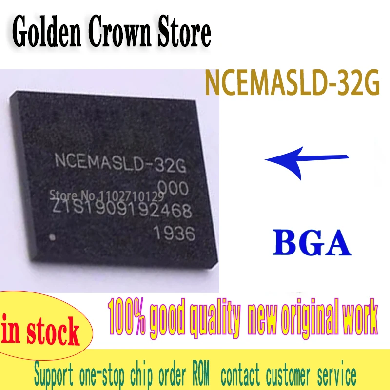 1pcs/lot  Working NCEMASLD-32G 100% Quality EMMC 32G Chip Mobile Phone Hard Disk Memory Computer Storage NCEMASLD 32GB