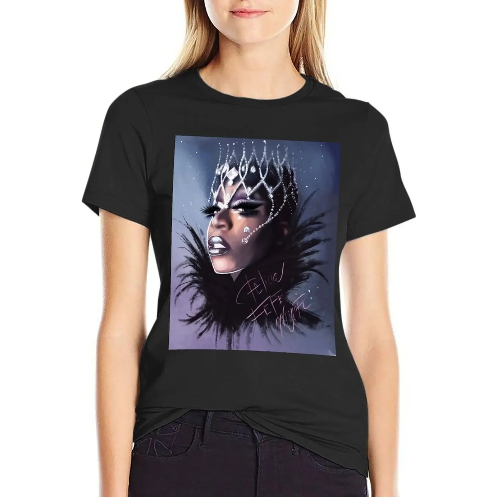 

Felicia Minor Digital Art by Carlos Gzz T-Shirt plus sizes new edition summer top Blouse t shirts for Women