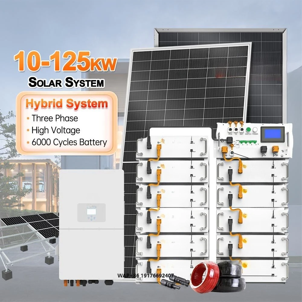 Deye 100/125kw Hybrid Inverter Solar System With Lithium Battery Customized High Voltage Solar Power System Full Set