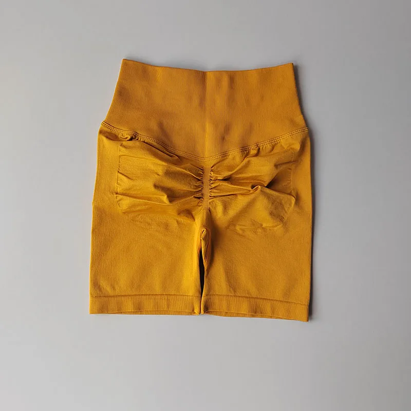 Pfirsichfarbene Fitness-Shorts mit hoher Taille, schnelltrocknend, atmungsaktiv, für das Training, Po-Lifting, eng anliegende Sport-Yoga-Dreiviertelhose – Detail 12
