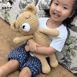 Handmade Lovely Rabbit Bear Crochet Wool Doll Knitted Duck Knitted Doll Soothing Baby Sleeping Pillow Toys For Kids Birthday