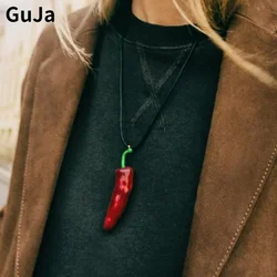 Fashion Jewelry Popular Design Pepper Pendant Rope Chains Necklace For Women Girl Party Gifts Exaggerative Accessories Hot Sale