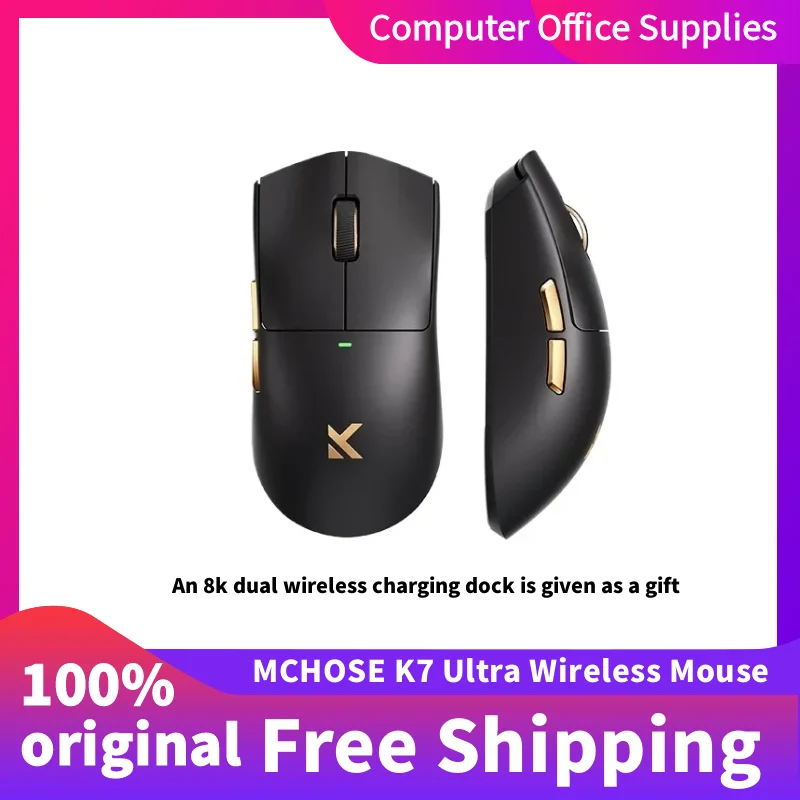 

Pre-sale MCHOSE K7 Ultra Dual 8k Wireless Mouse PAW3950 42000DPI Wireless Magnetic Charging Dock Three-mode Gaming Mouse