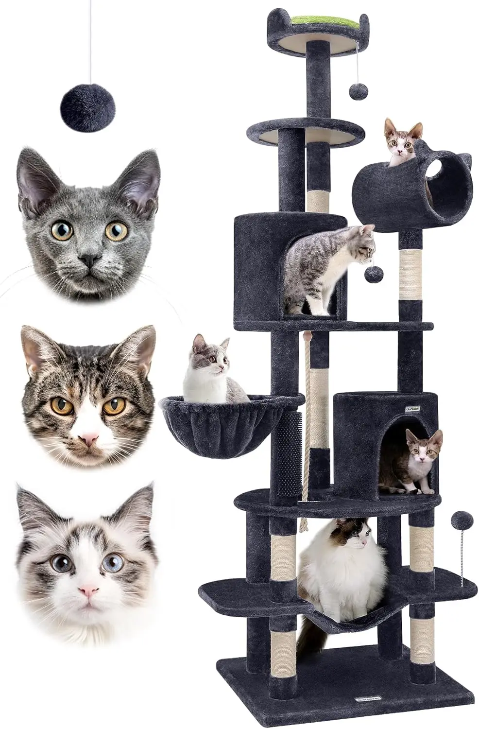 Torre de árbol única para gatos, Condos para gatos de interior, múltiples gatos