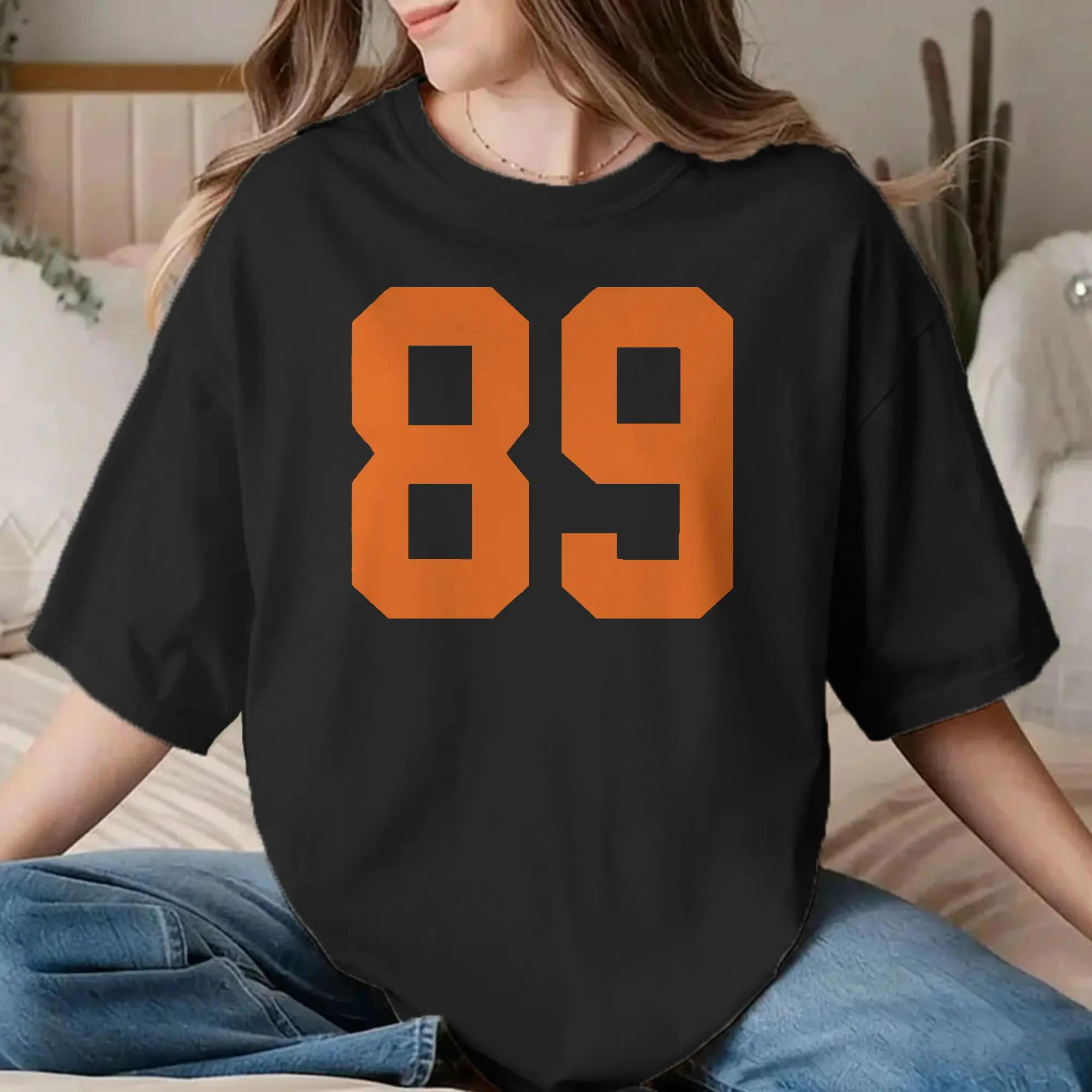 Unique Mike Ditka Number 89 T-Shirt Men Women Round Collar Pure Cotton T Shirts Rugby Football Short Sleeve Tees Gift Idea Tops