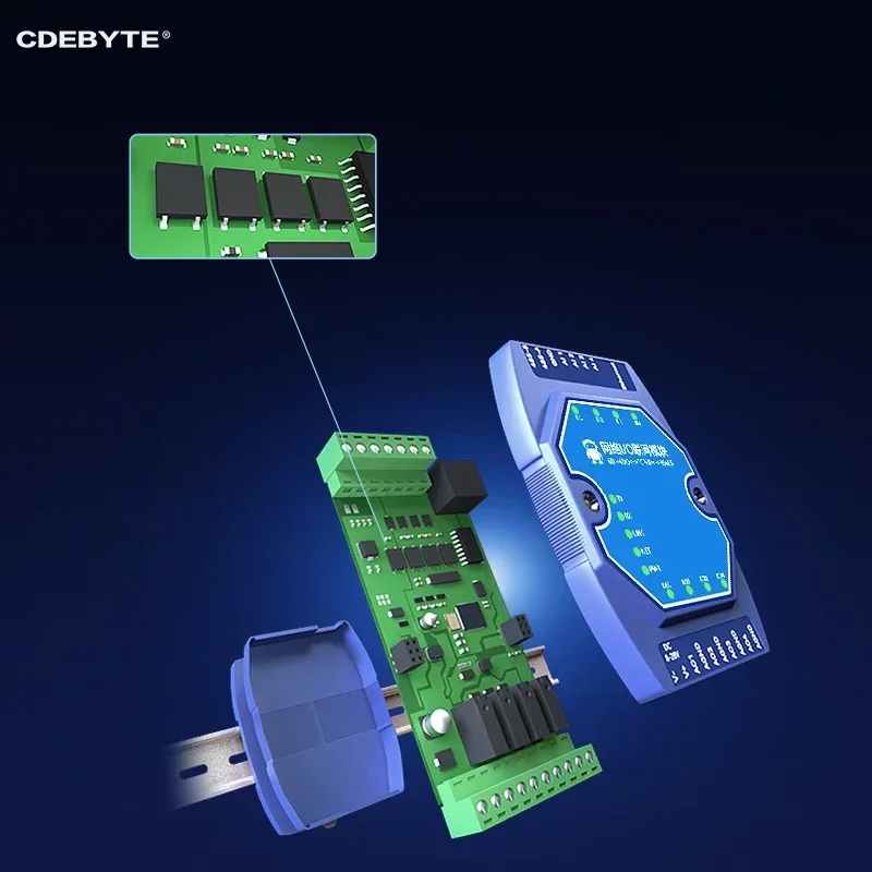 ModBus Gateway 4DI + 4DO CDEBYTE IoT Ethernet i/o, Module de contrôle d\'acquisition, serveur TCP RJ45 RS485, ME31-AXAX4040