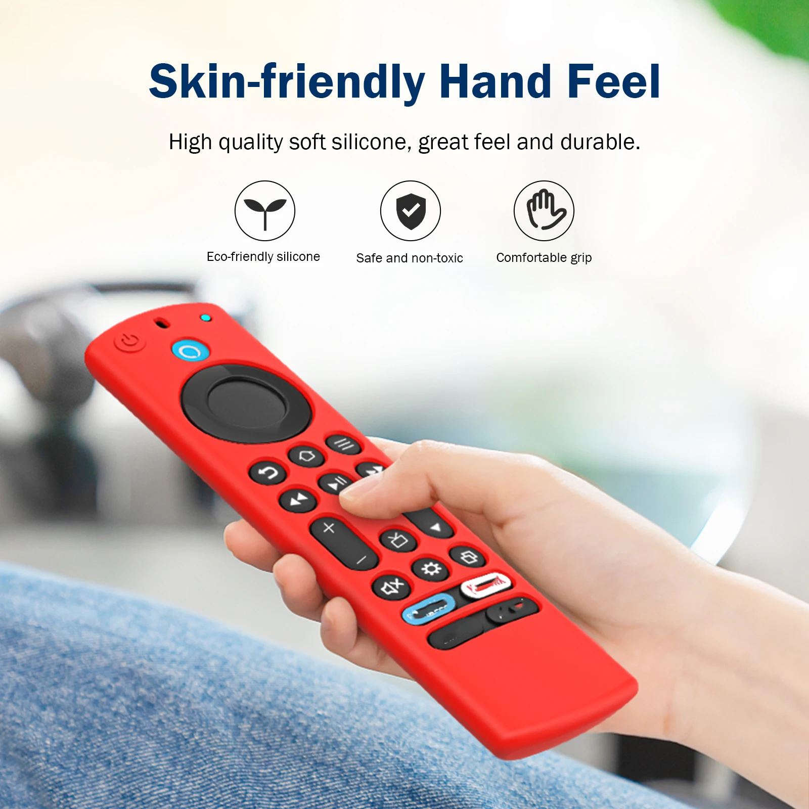 

Silicone Remote Control Case for Amazon Fire TV-4 Alexa Voice Remote TV Stick Anti-Slip with Lanyard