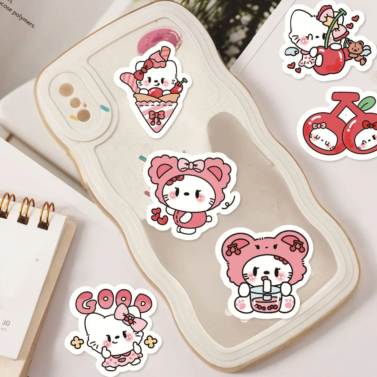 Etori Life 45pcs Korean Cute Cartoon Cherry Candy Fruit Party Student DIY Laptops,Diaries,Scrapbooks Decoration Stickers