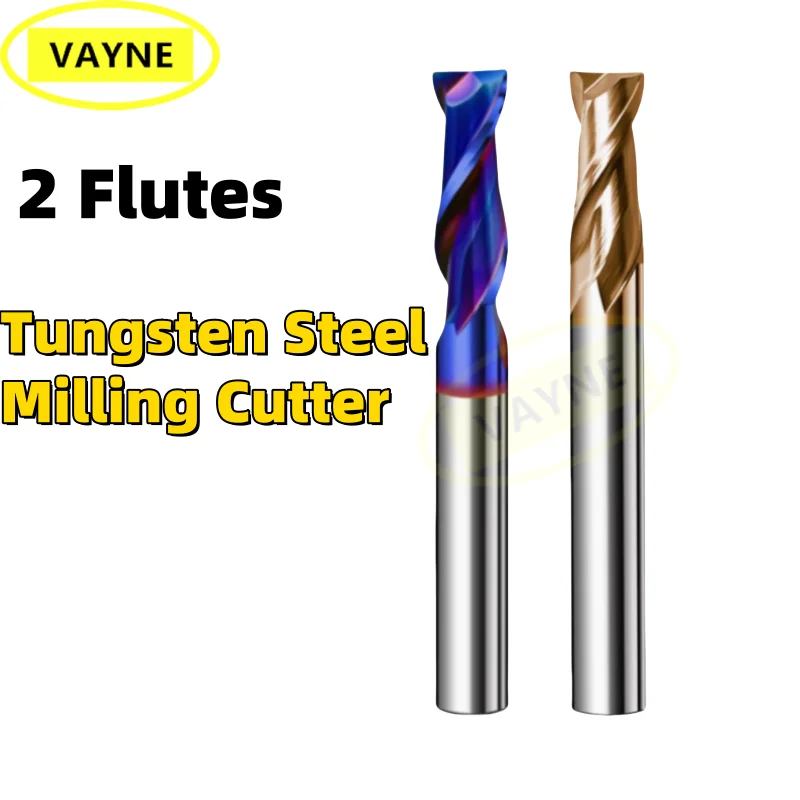 

1PCS 1-20mm HRC55 65 2 Edge Flute Square Milling Cutter Nanocoated Machining CNC Hard Alloy Carbide Tool End Mill