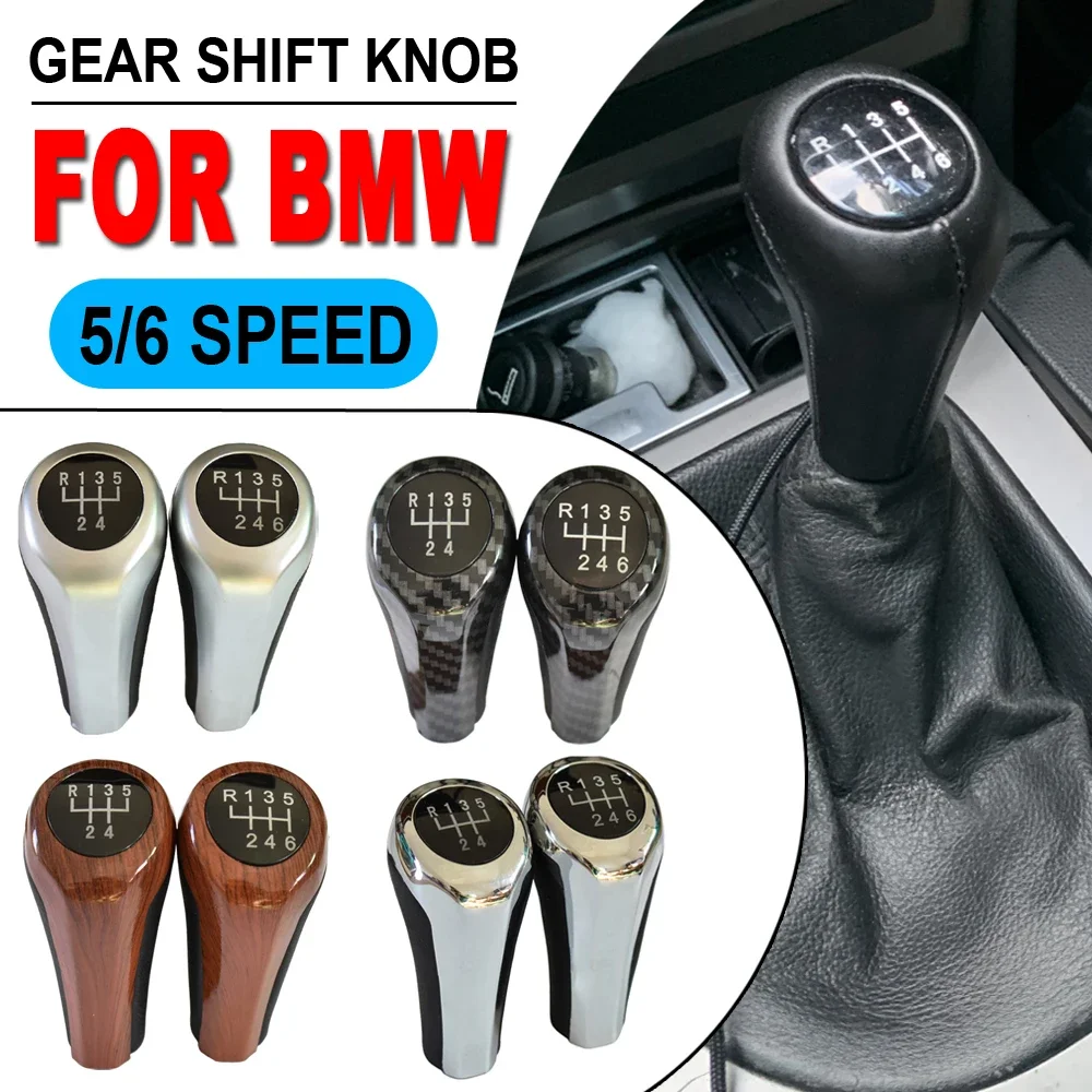 Silver 5/6 Speed Car Gear Shift Knob For BMW for E46 E53 E60 E61 E63 E65 E81 E82 E83 E87 E90 E91 E92 1356 Series X1 X3 X5