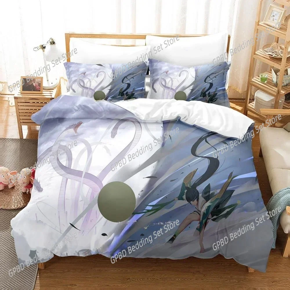 

3D Printing Game Kawaii Girls Onmyoji Bedding Set Single Twin Full Queen King Size Bed Set Adult Kid Bedroom Duvet cover Sets