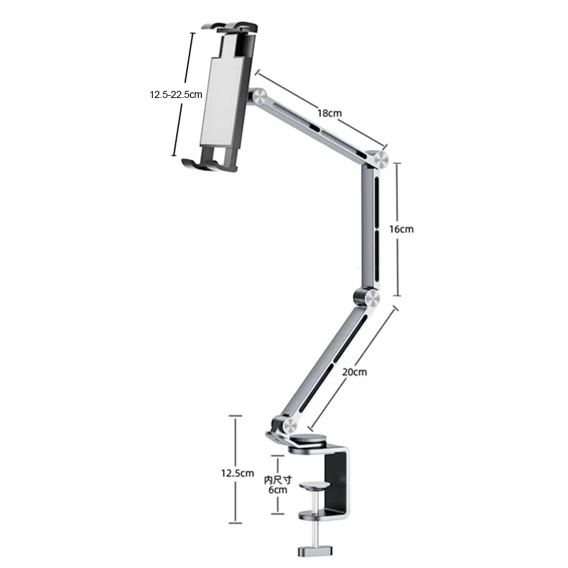

2026 Trending Aluminum Alloy Lazy 360 Rotation Folding Portable Desktop Mobile Tablet Phone Holder Stand for Bed