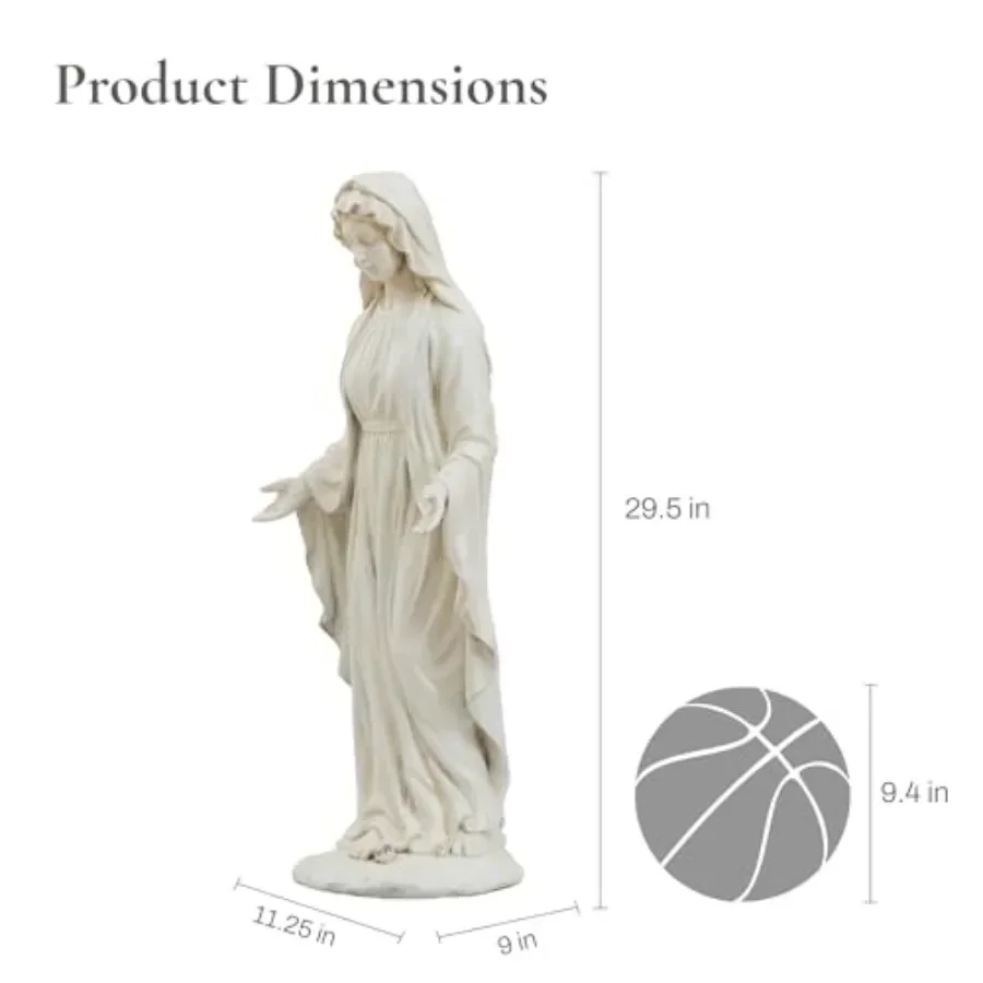 Outdoor Garden Statue for Spiritual Decor, Resin Material, White Color, Weather-resistant Finish and Detailed Craftsmanship