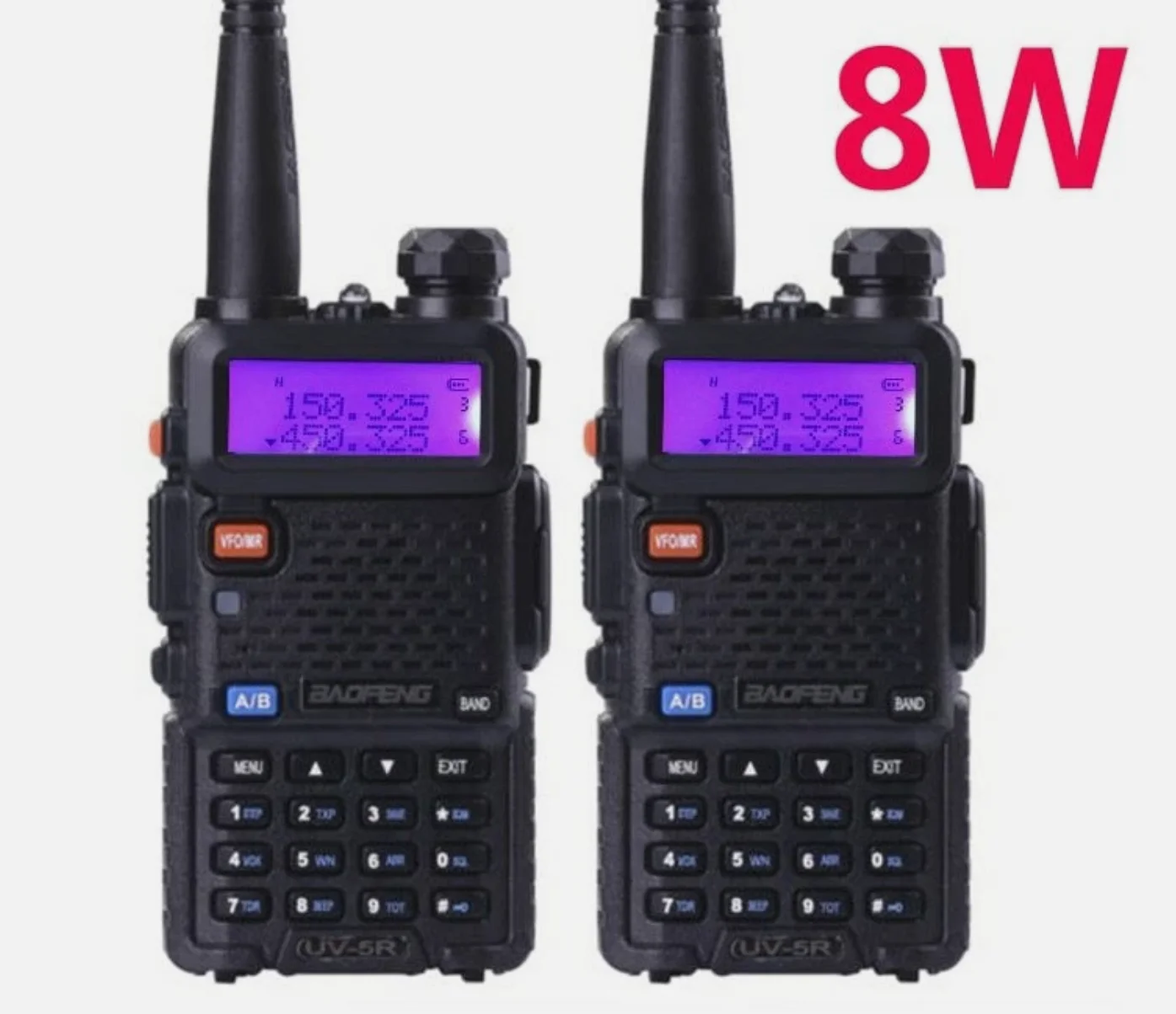 

2PCS Baofeng UV-5R 8W CB Radio Station Walkie Talkie 10km Taki Vhf Uhf Ham Radio