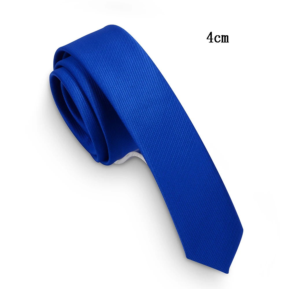 RBOCOTT Skinny Mens Womens Tie 4cm Slim Solid Tie dark green Wine Red Black Blue Purple for Wedding Party Gift