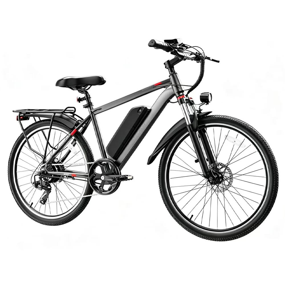 HEADEER BK1350 Elektrische Mountainbike, Dubbele Schijfremmen, 500W Motor 48V15AH Batterij, 26-Inch Banden Volwassen Stads E-Bike
