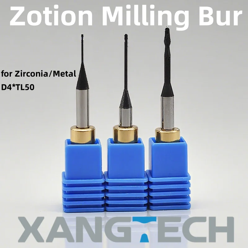 

XANGTECH Zotion DLC/DC Coated Milling Tools Cutters Bur For Dental Zirconia Blocks 0.6/1.0/2.0mm