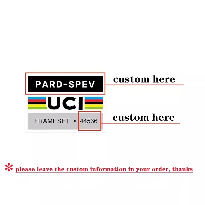 certification small label sticker bicycle union certification label bike decals customize frame name ID warning personal films