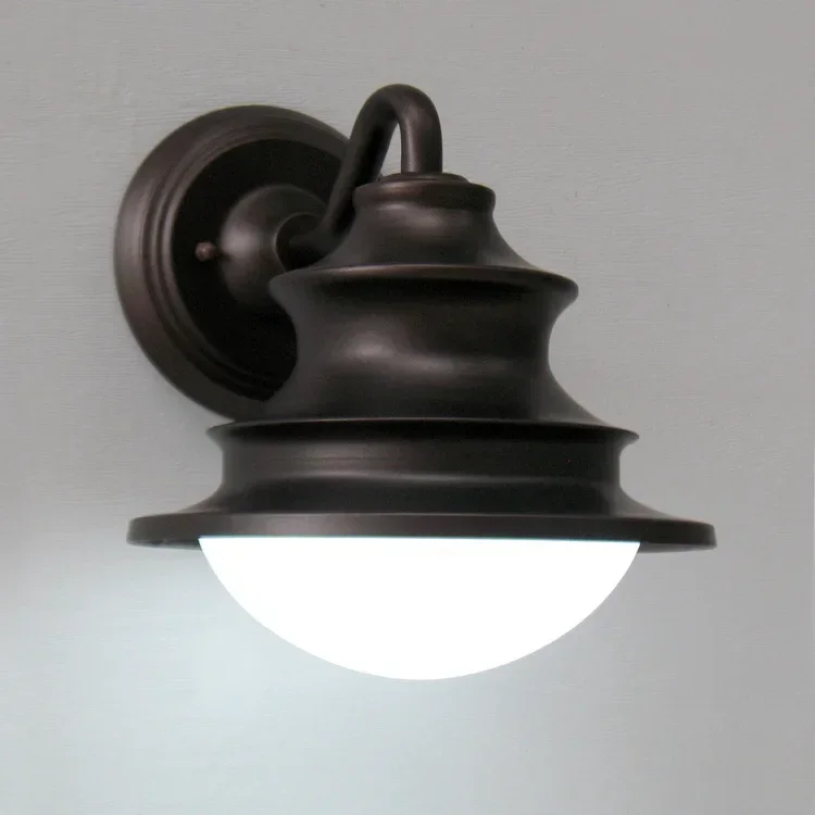 

Indoor&outdoor Porch Light Glass Ball Vintage Waterproof Hallway Wall Lamp Sconce Iron+glass Coffee Color E27 Base 110V/220V