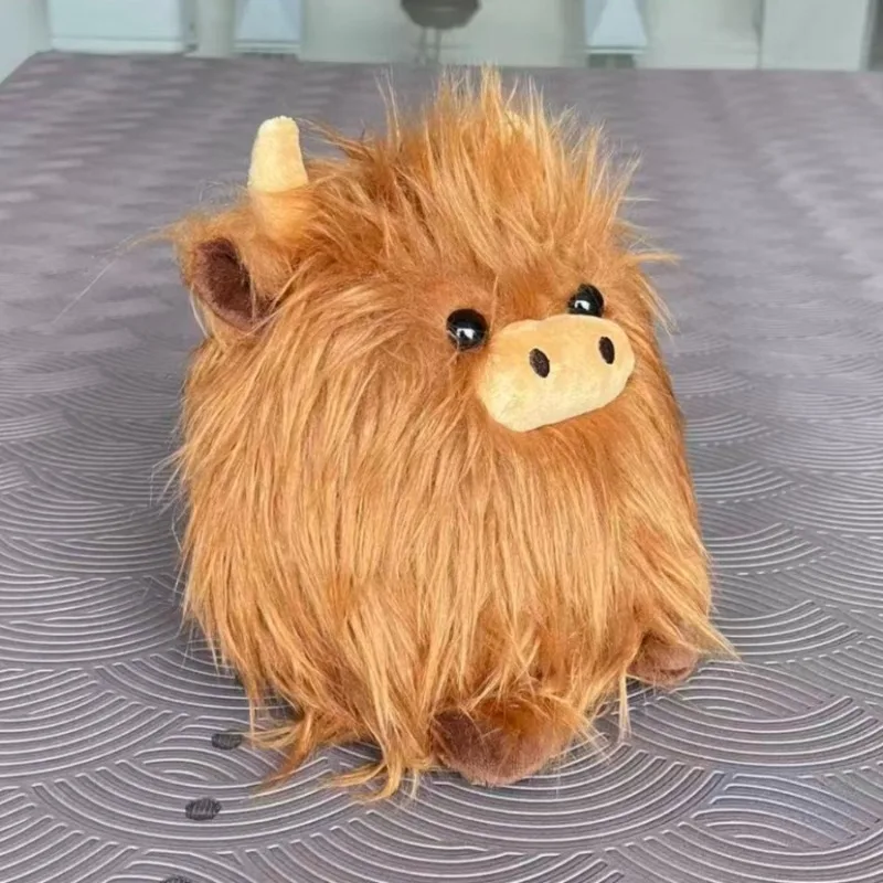 Süßes Highland Cow Plüschtier Simulation Rinder Plüschtier Anhänger Taschenanhänger Weich gefüllt Kawaii Schlüsselanhänger Plushie Home Decor