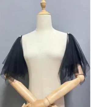 女士洋裝婚禮派對可拆式袖套,搭配珍珠別針肩套 8 最佳銷售 正式禮服的可拆式袖子 - №2