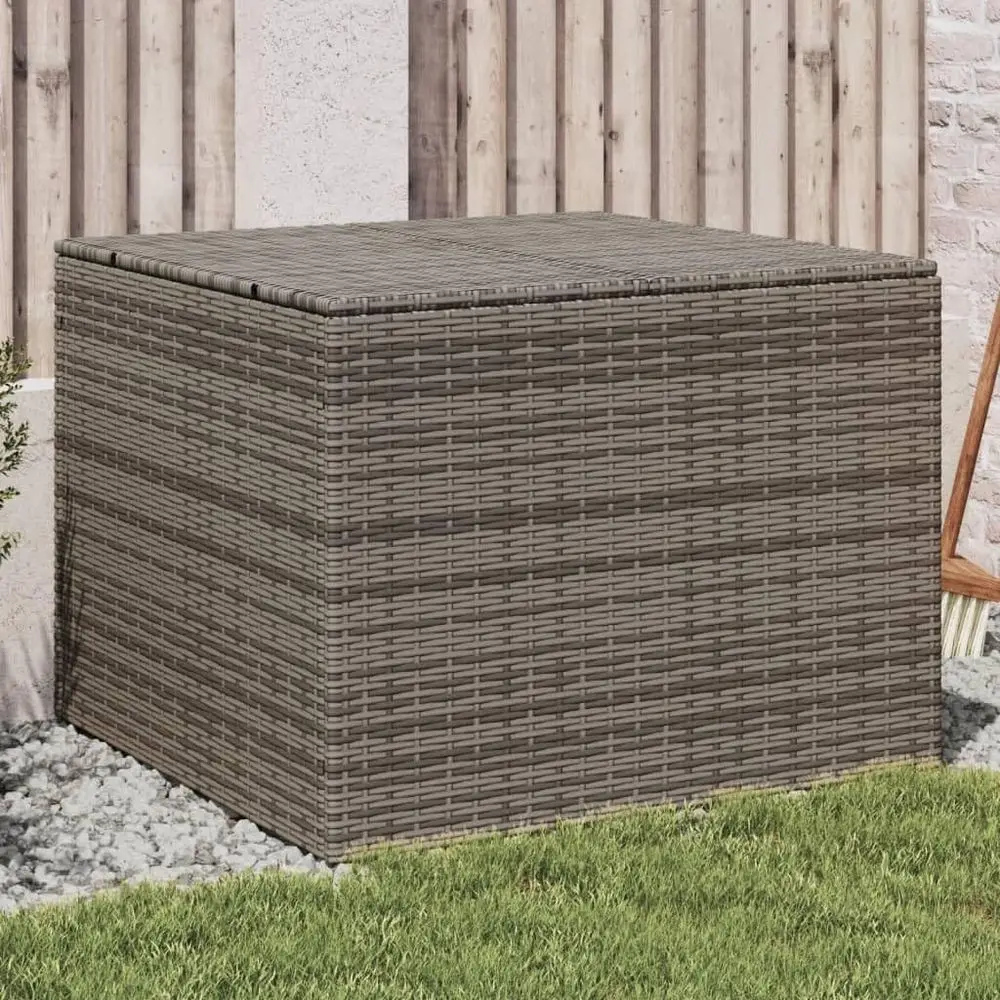 

Patio Rattan Deck Box, Multifunctional Wicker Storage, Outdoor Container, Gray 76.9 Gal Poly Rattan
