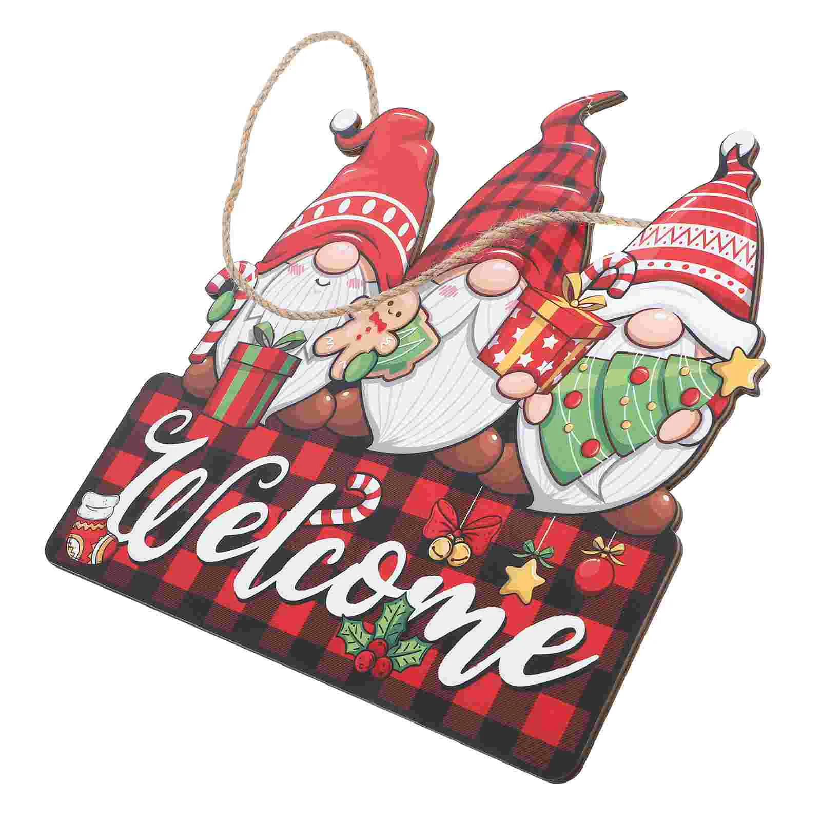 

Christmas Hanging Sign Decorations Coat Hanger Festive Festival Hangings Wood for Front Door