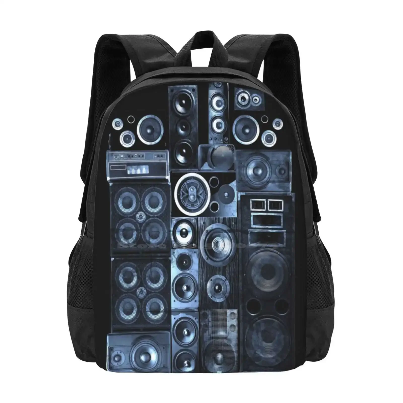 

The Wall Of Sound. Hot Sale Schoolbag Backpack Fashion Bags Stereo Retro Vintage Loud Music Speakers Amplifier Live Music