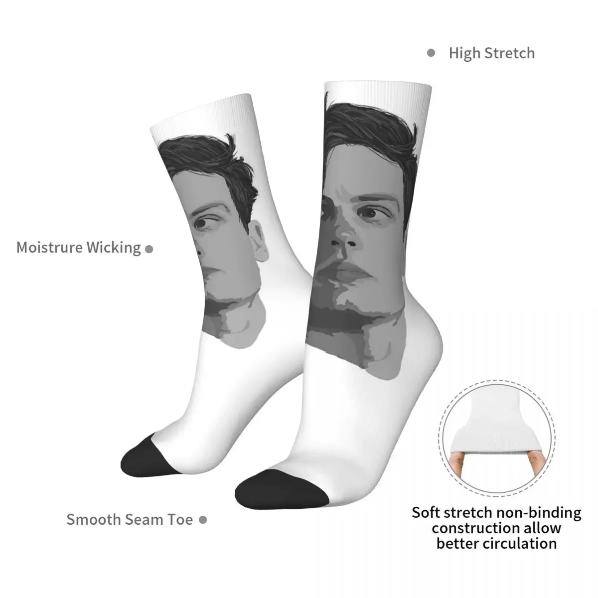 Spencer Reid From Criminal Minds Socks Harajuku Sweat Absorbing Stockings All Season Long Socks Accessories for Man's Woman's