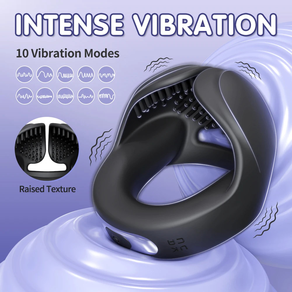 Male Vibrating Cock Ring Sex Toys for Men Penis Ring Vibrator 10 Vibrations  for Testicle Stimulator Adult Products for Men 18 view 2