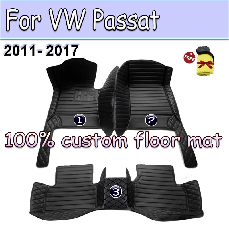 

Car Floor Mats For VW VW Passat 2011 2012 2013 2014 2015 2016 2017 Custom Foot Pads Carpet Cover Interior Accessories