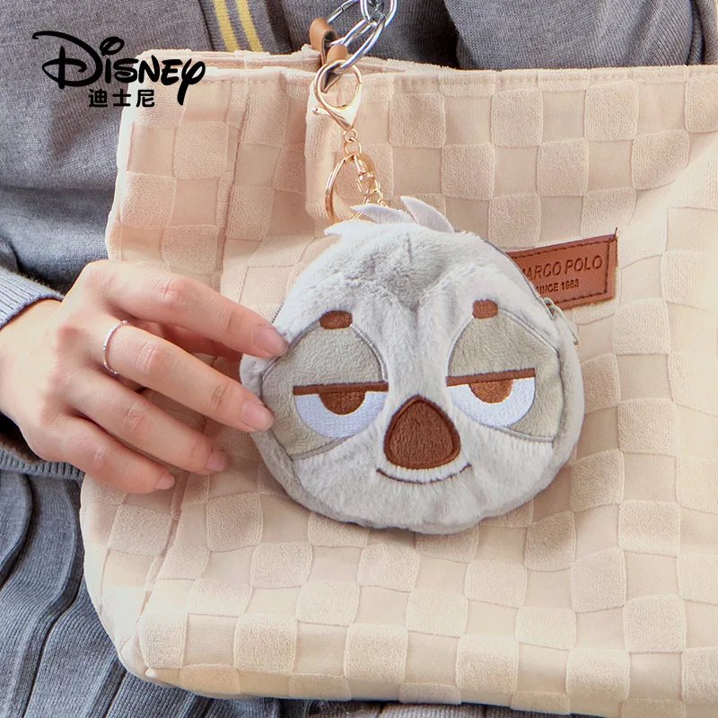 Disney Judynick Loves Plush Coin Wallet Pendant Strawberry Bear Mini Coin Wallet Keychain Hanging Jewelry Best Gift for Girls