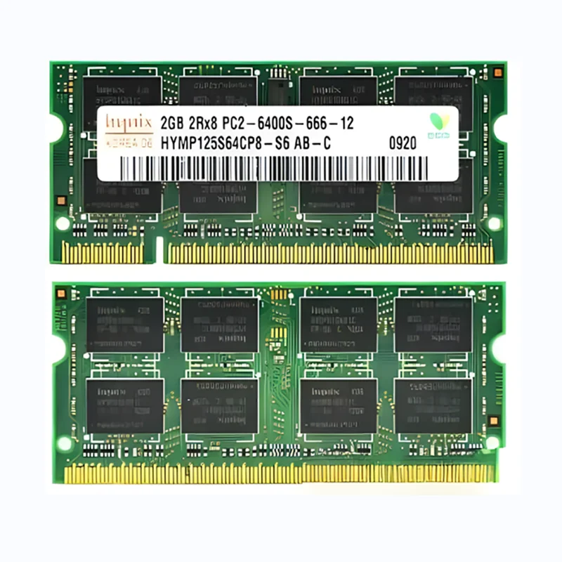 Dual Channel SDRAM RAM 2GB 2Rx8 PC2-6400S-666-12-HYMP125S64CP8-S 200Pin 1.8V SODIMM Ram 2 GB Memory Module For Laptop / Notebook