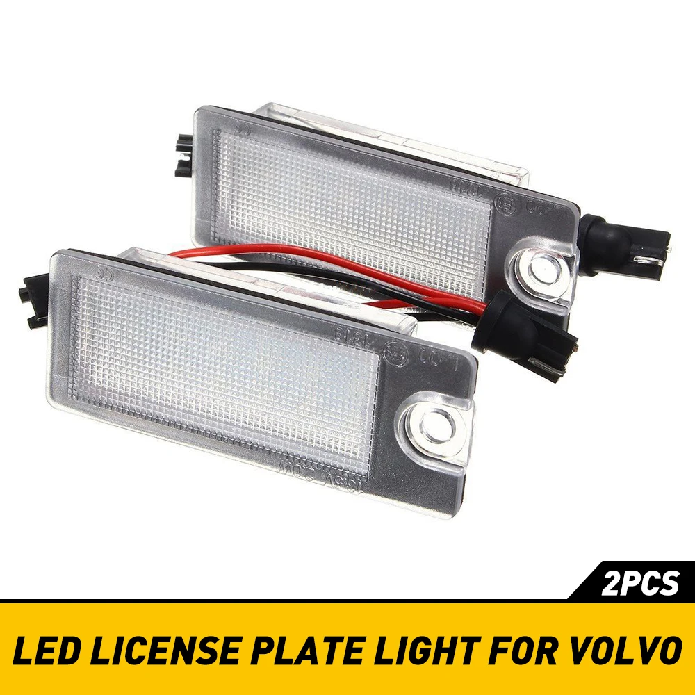 AUXITO 2Pcs LED Number License Plate Light for Volvo S60 2001-2006 XC70 2001-2007 S80 1999-2006 XC90 2003 Signal Lamp 12V