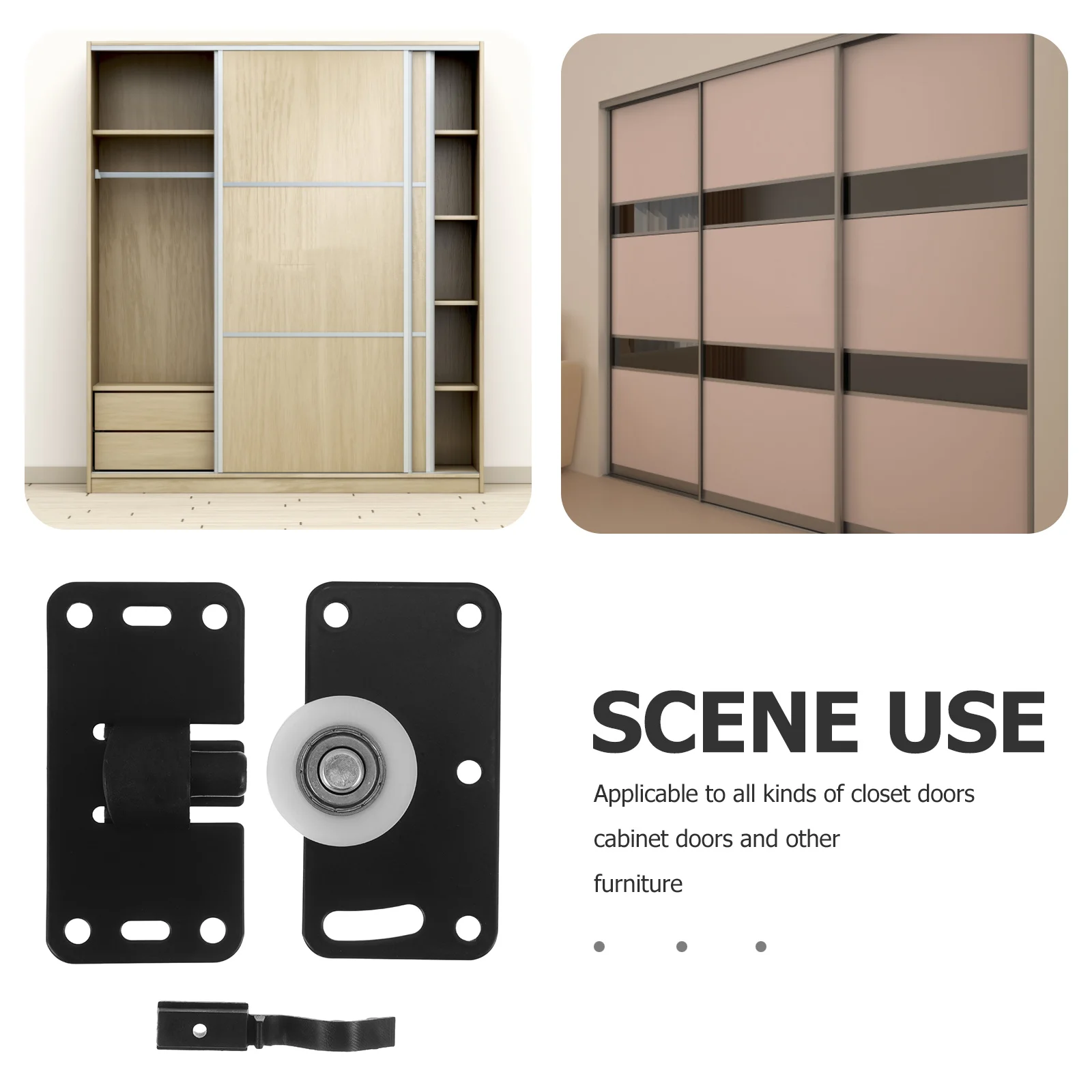 

1 Set Of Sliding Door Pulley Metal Wheel Bearing For Wardrobe Cabinet Drawer Doors Replacement Smooth Rolling Sliding Cabinet