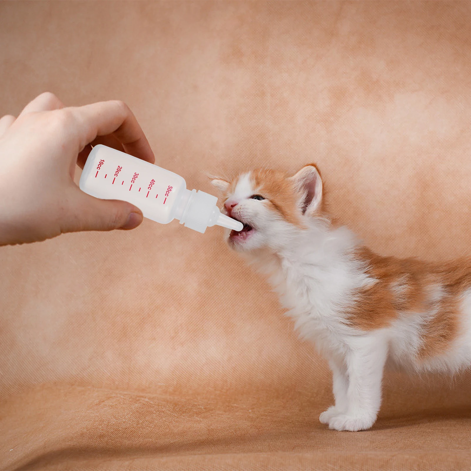 

1Set Pet Pacifier Bottle Large Capacity Feeding Dropper Newborn Puppy Kitten Hand Feed Medicine Dispenser Scale Design Safe Pet