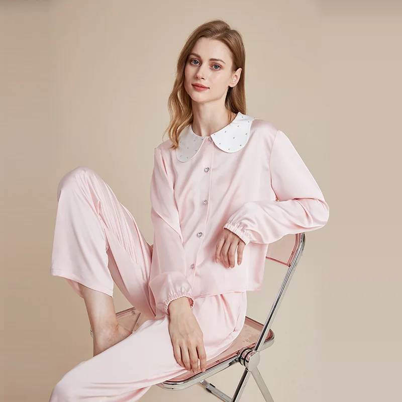 pyjama-en-satin-de-soie-et-diamant-pour-femme-ensemble-de-vetements-de-detente-cardigan-fin-en-soie-glacee-manches-longues-decontracte-et-respirant-printemps-automne